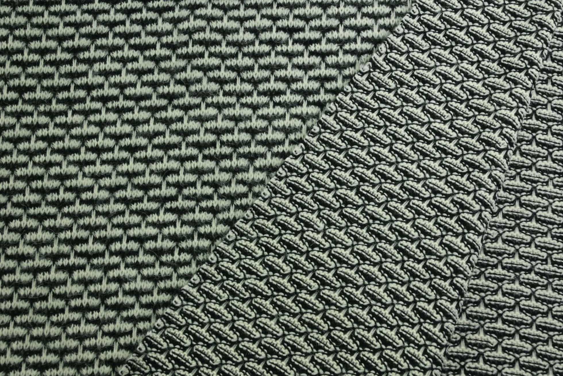 Gebreide wooltouch jersey – Zwart & gebroken wit