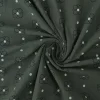 Gewassen katoen / Stonewashed – Bloemetjes gestipt donker grijs