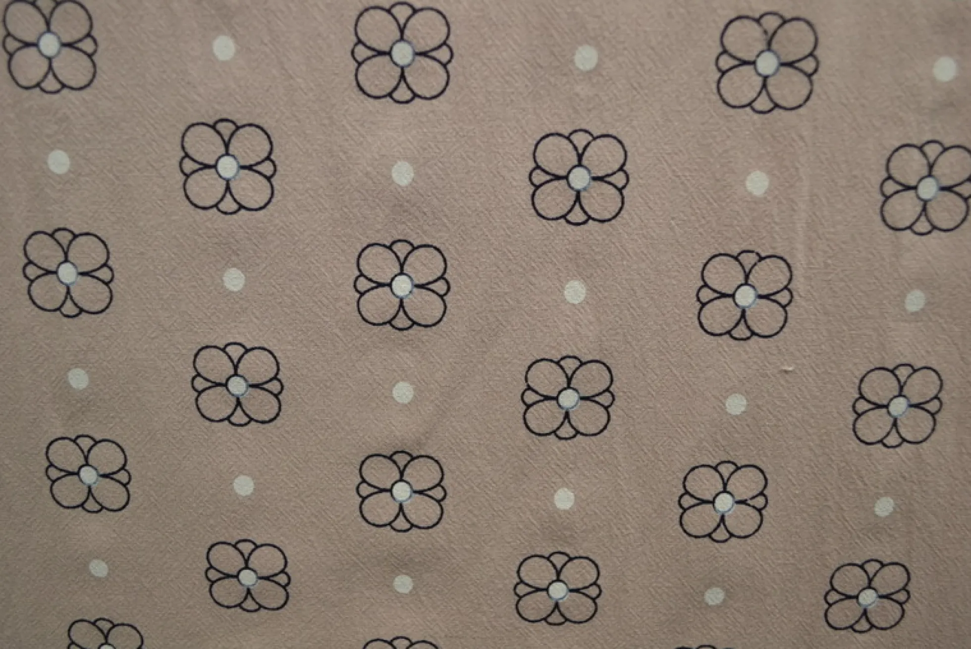 Gewassen katoen / Stonewashed – Bloemetjes gestipt oudroze