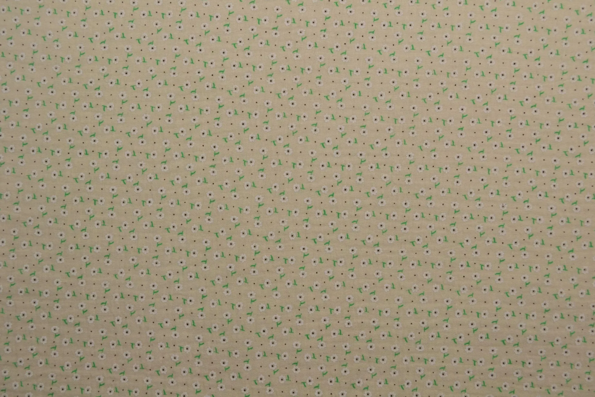 Hydrofiel / Mousseline – Bloemetjes champagne