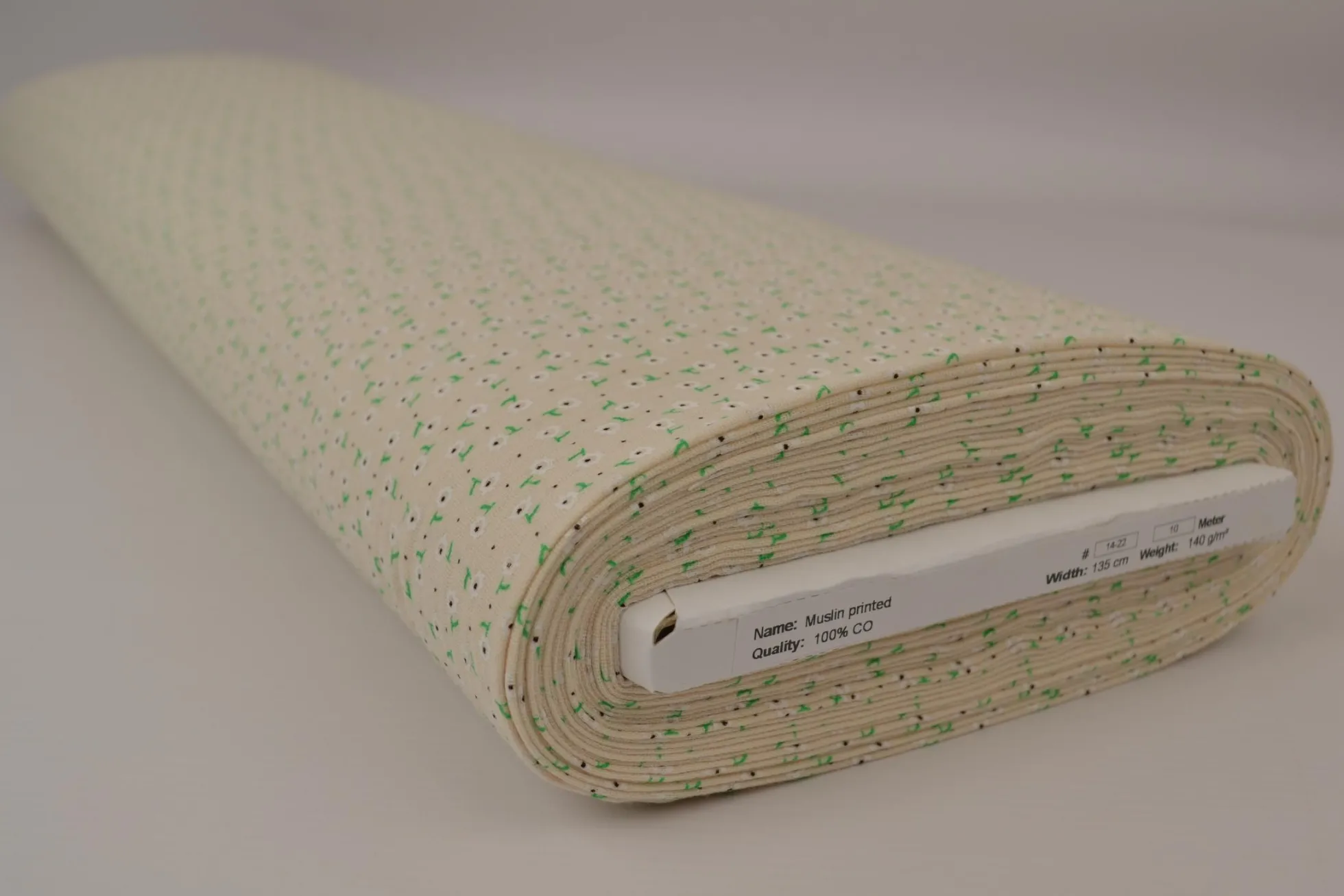 Hydrofiel / Mousseline – Bloemetjes champagne