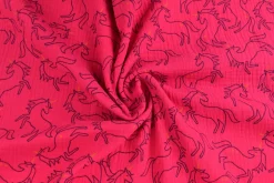 Hydrofiel / Mousseline – Eenhoorn fuchsia