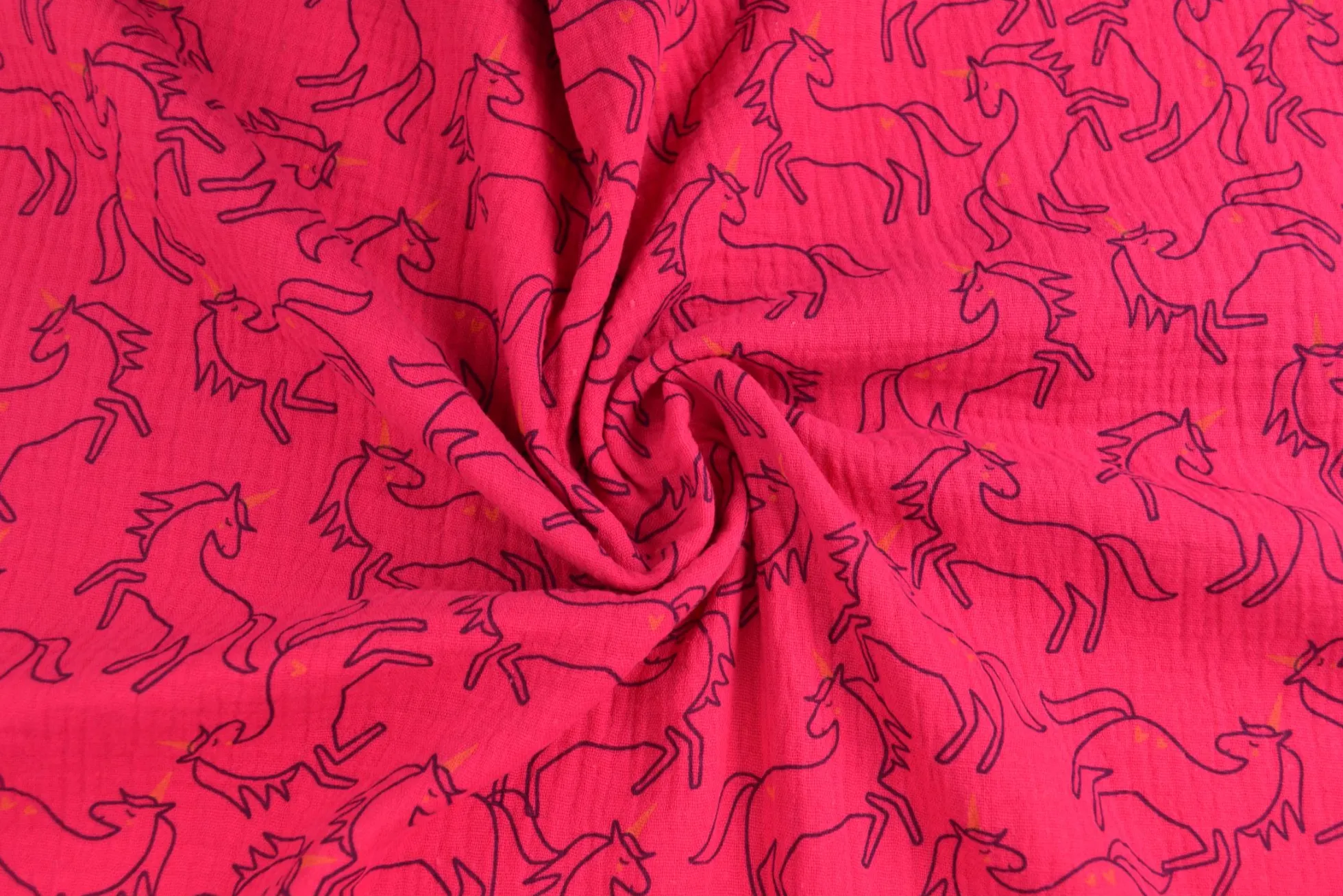Hydrofiel / Mousseline – Eenhoorn fuchsia