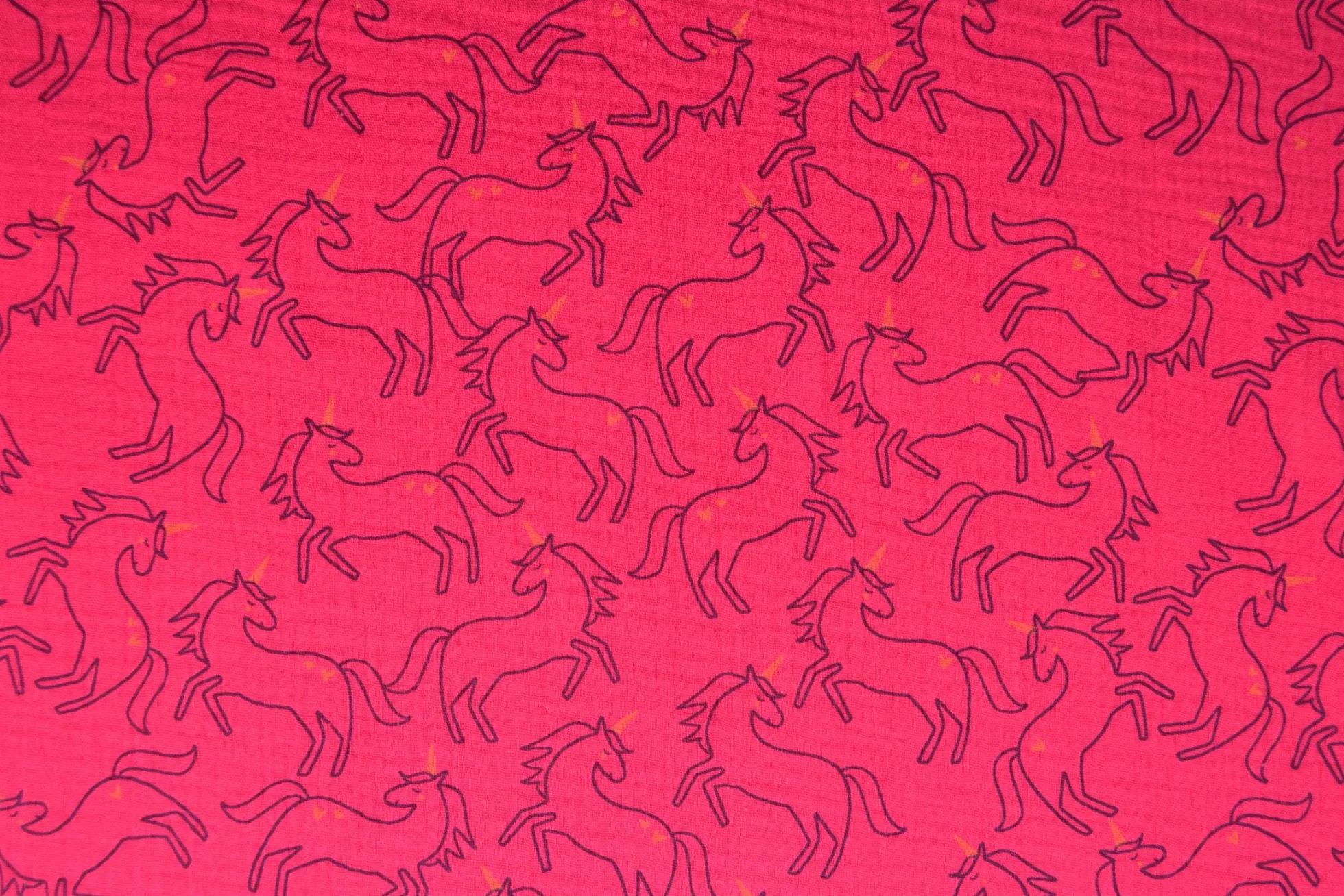Hydrofiel / Mousseline – Eenhoorn fuchsia