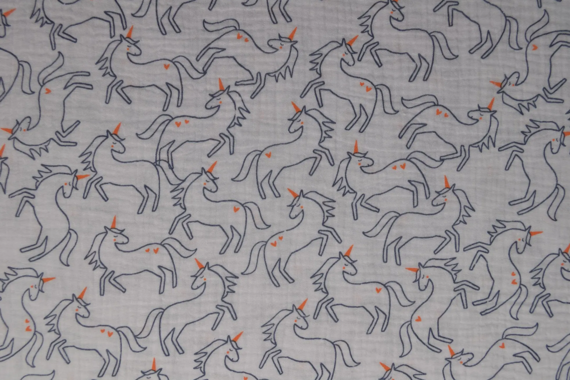 Hydrofiel / Mousseline – Eenhoorn wit