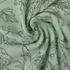 Hydrofiel / Mousseline – Floral lijntekening licht mint