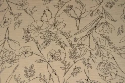 Hydrofiel / Mousseline – Floral lijntekening champagne