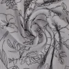 Hydrofiel / Mousseline – Floral lijntekening wit