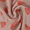 Hydrofiel / Mousseline – Hartjes dusky roze