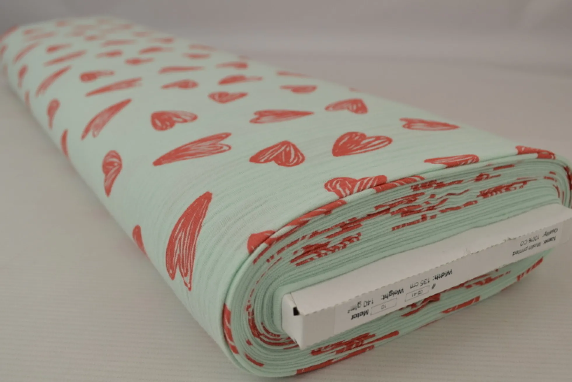 Hydrofiel / Mousseline – Hartjes licht mint
