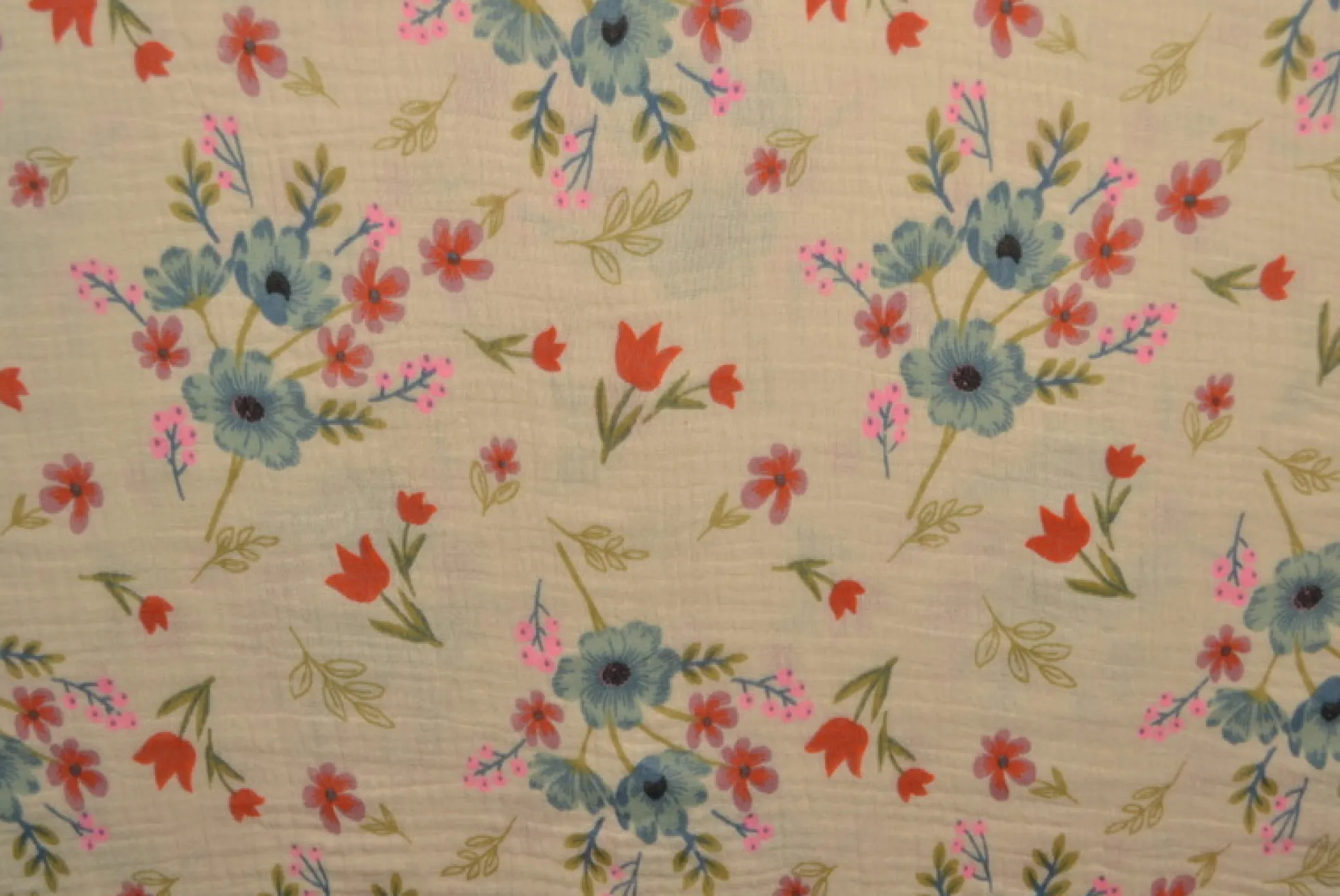 Hydrofiel / Mousseline – Lentebloesem champagne