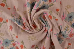 Hydrofiel / Mousseline – Lentebloesem dusky roze