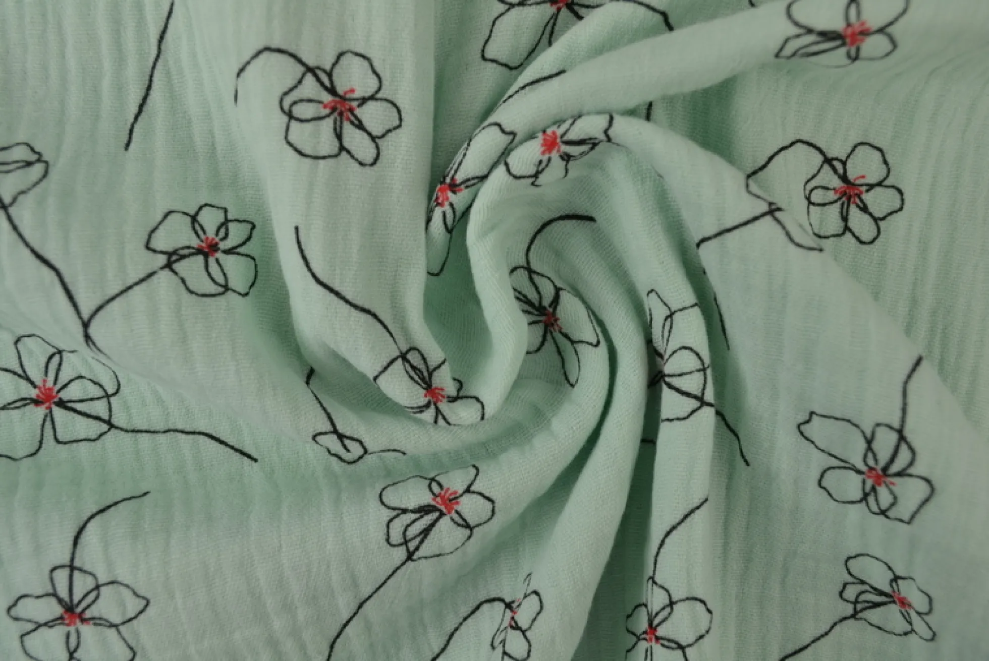 Hydrofiel / Mousseline – Lijnbloesem licht mint