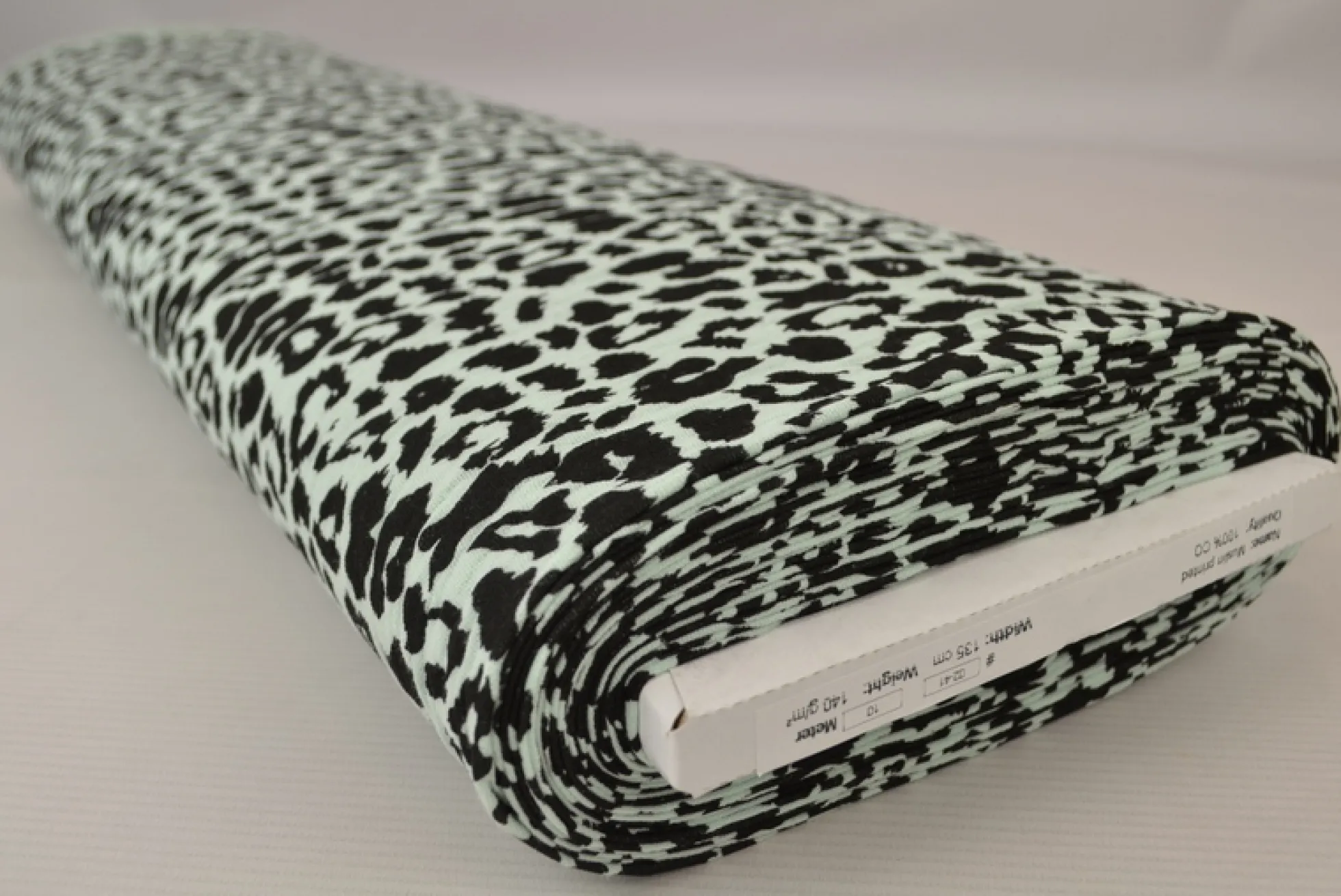 Hydrofiel / Mousseline – Panter licht mint