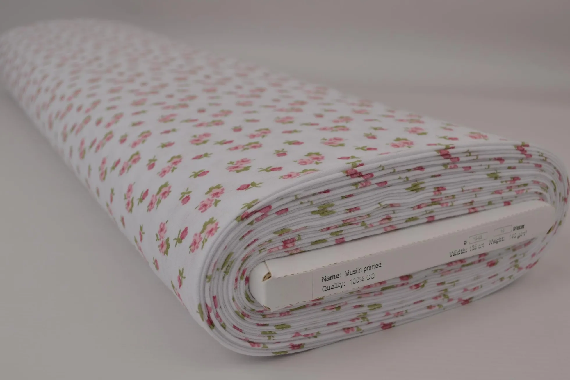 Hydrofiel / Mousseline – Roosjes wit
