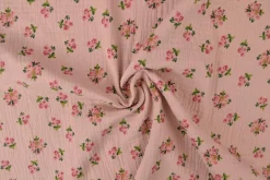 Hydrofiel / Mousseline – Rozen dusky roze