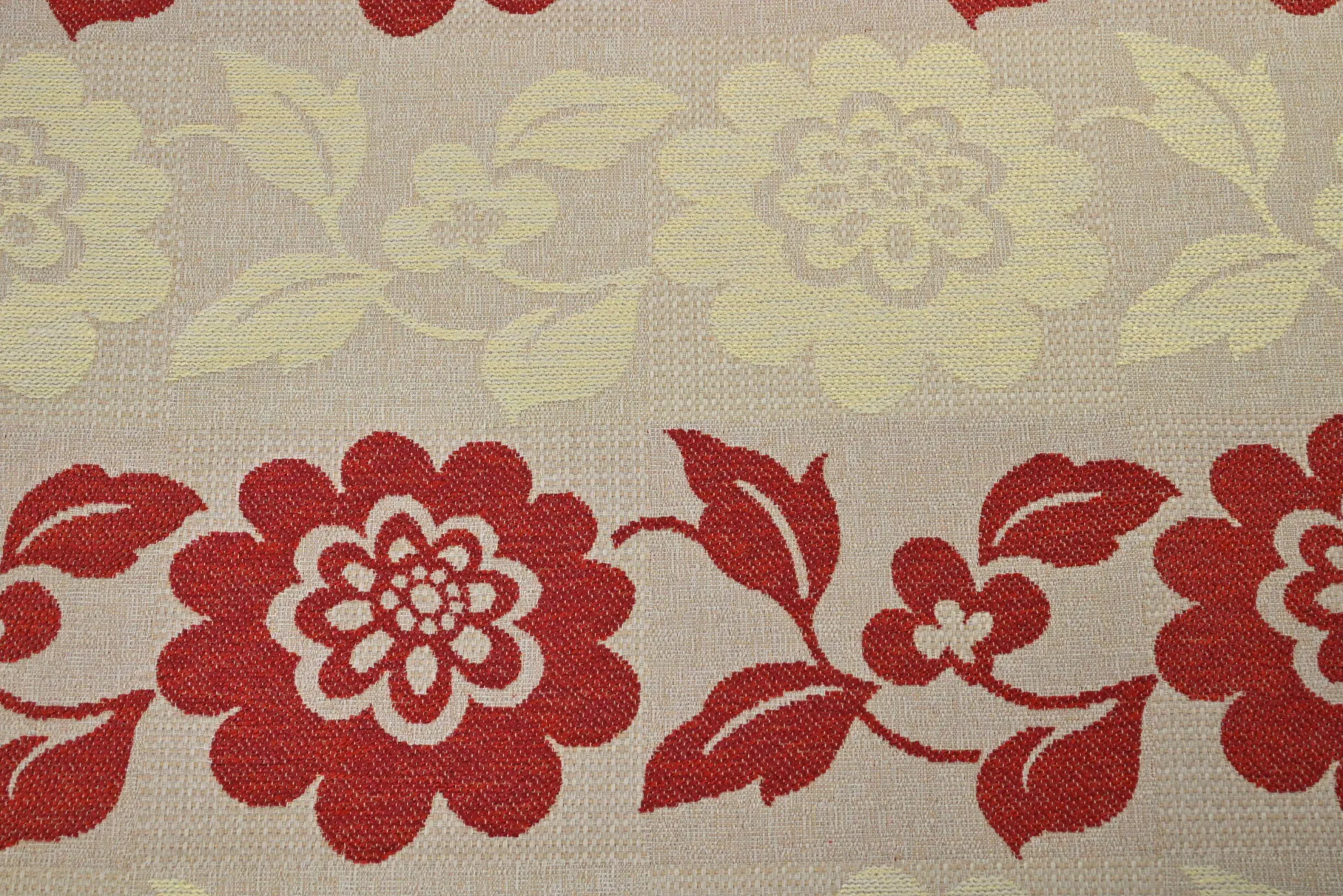 Jacquard Gobelin – Floral red & ivory