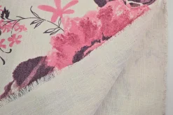 Jacquard Gobelin – Pink garden linnenlook