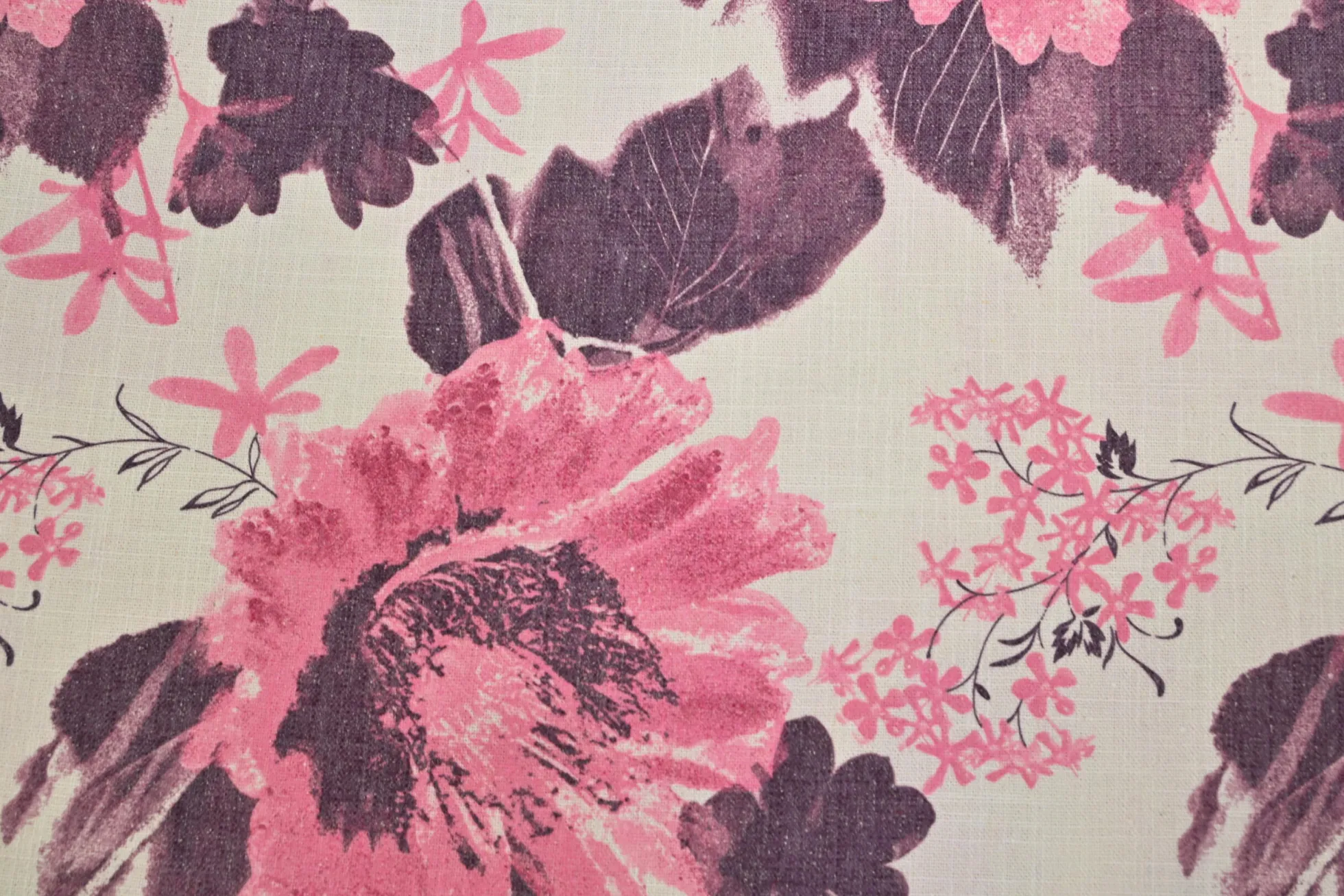 Jacquard Gobelin – Pink garden linnenlook