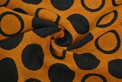 Jacquard Gobelin – Retro circles orange & black