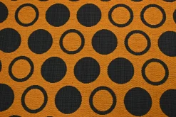 Jacquard Gobelin – Retro circles orange & black