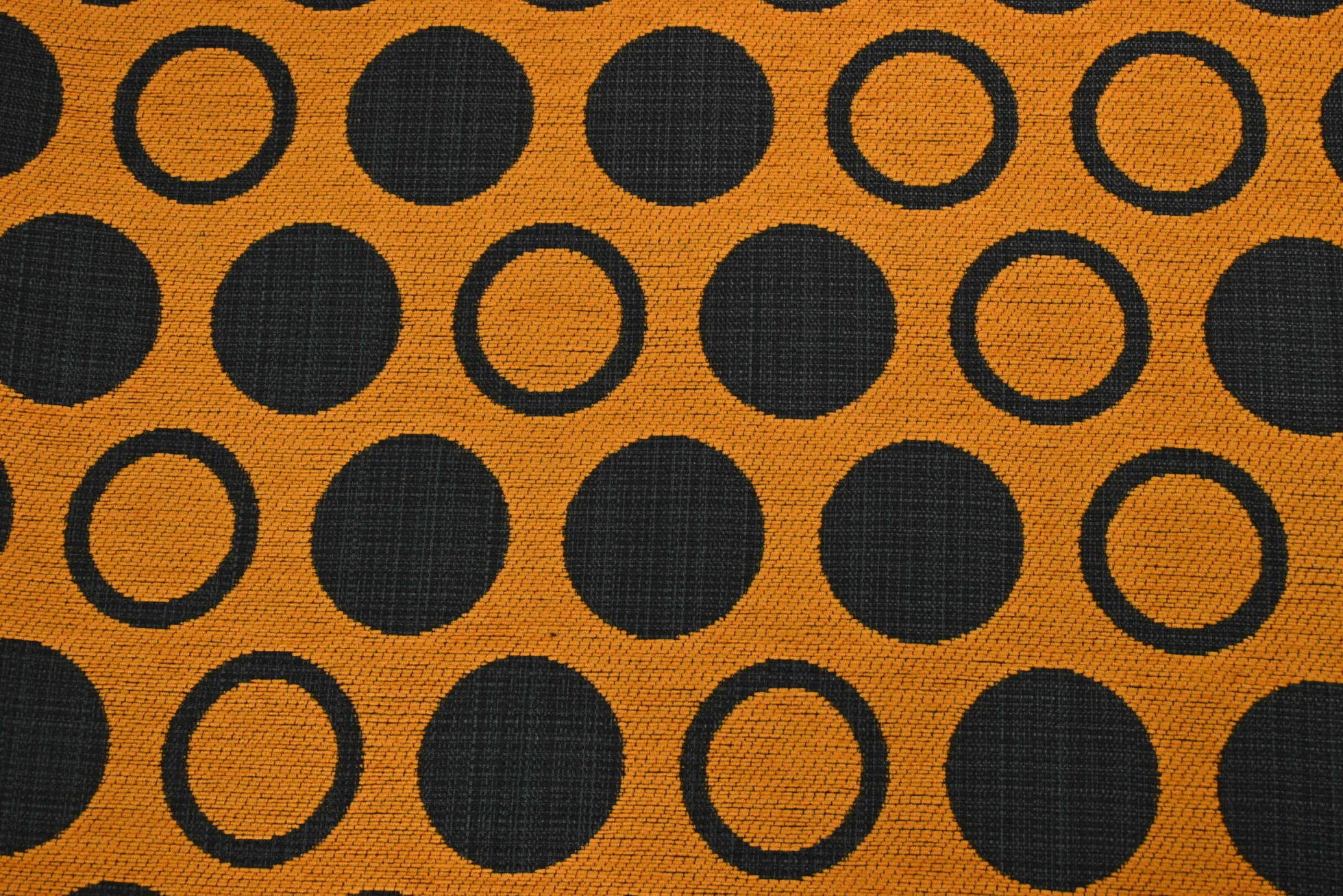 Jacquard Gobelin – Retro circles orange & black