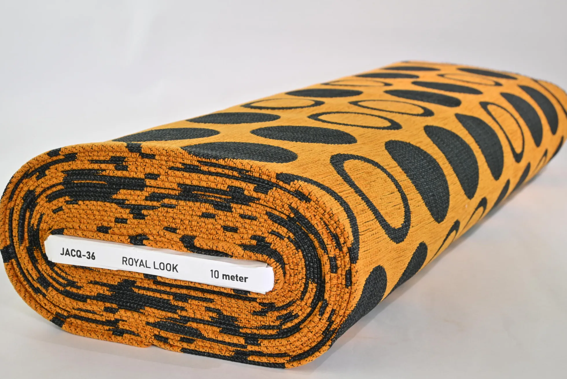 Jacquard Gobelin – Retro circles orange & black
