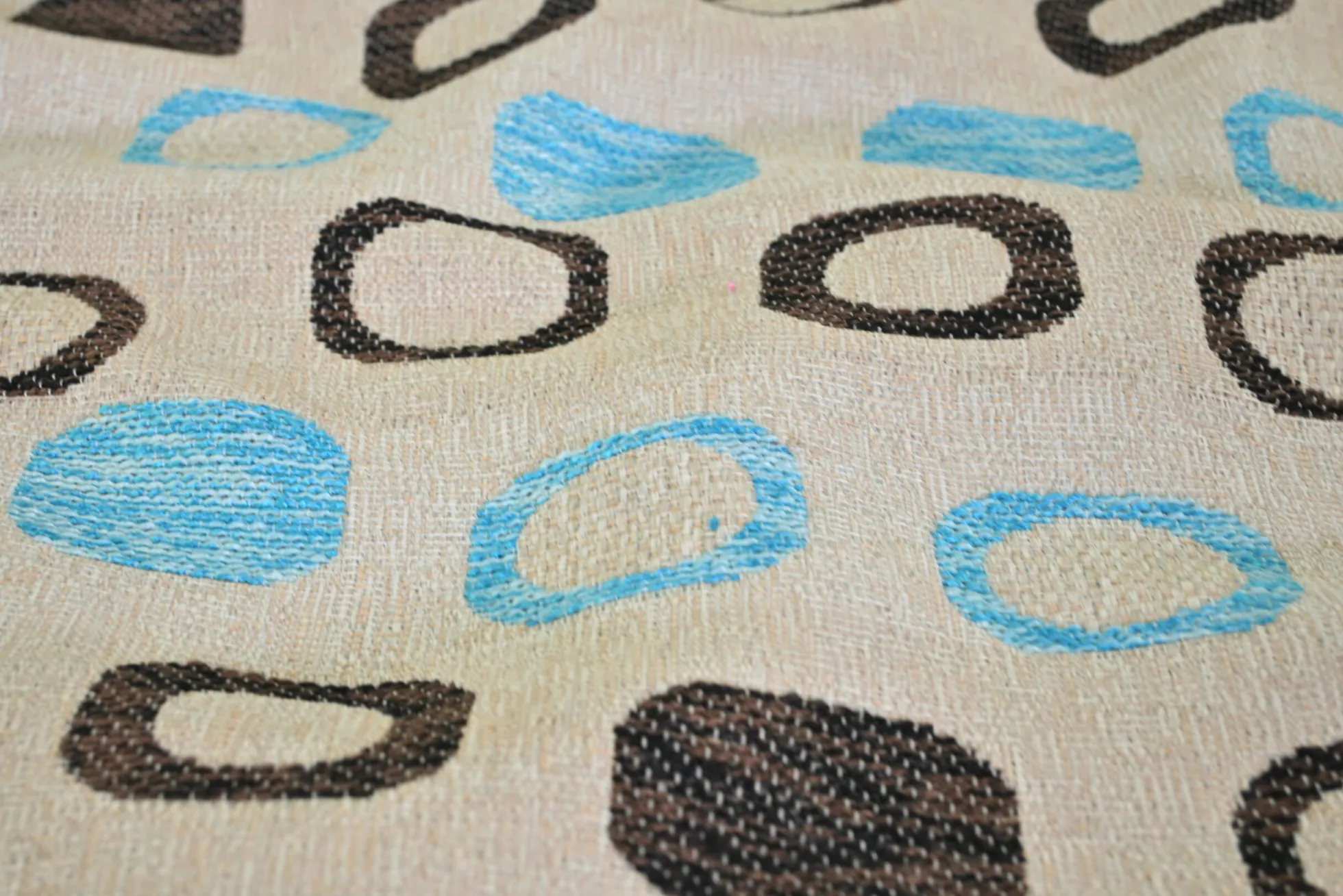 Jacquard Gobelin – Retro oval blue