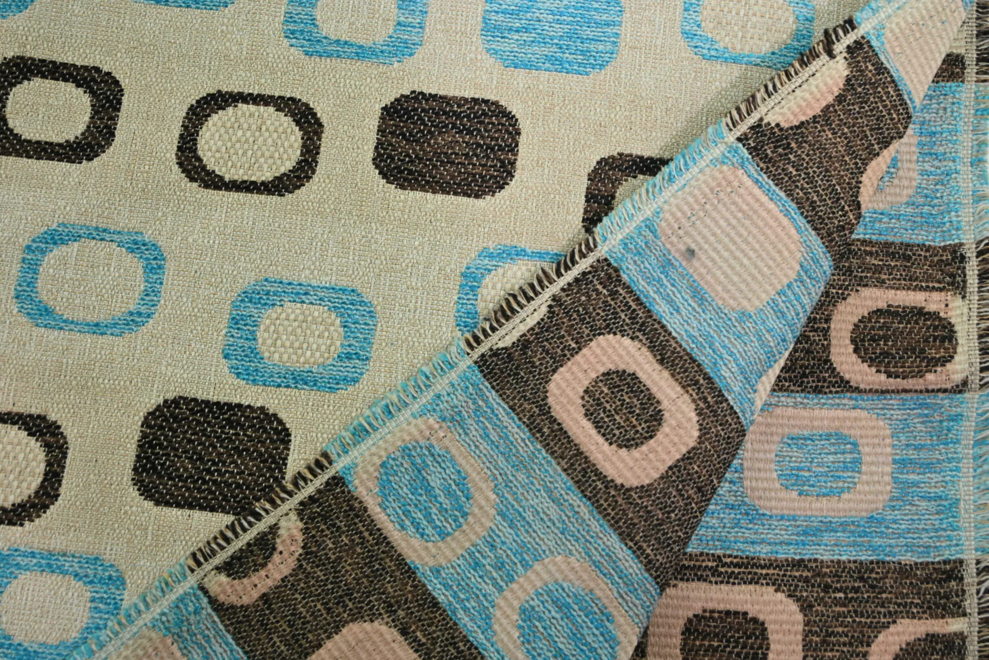 Jacquard Gobelin – Retro oval blue