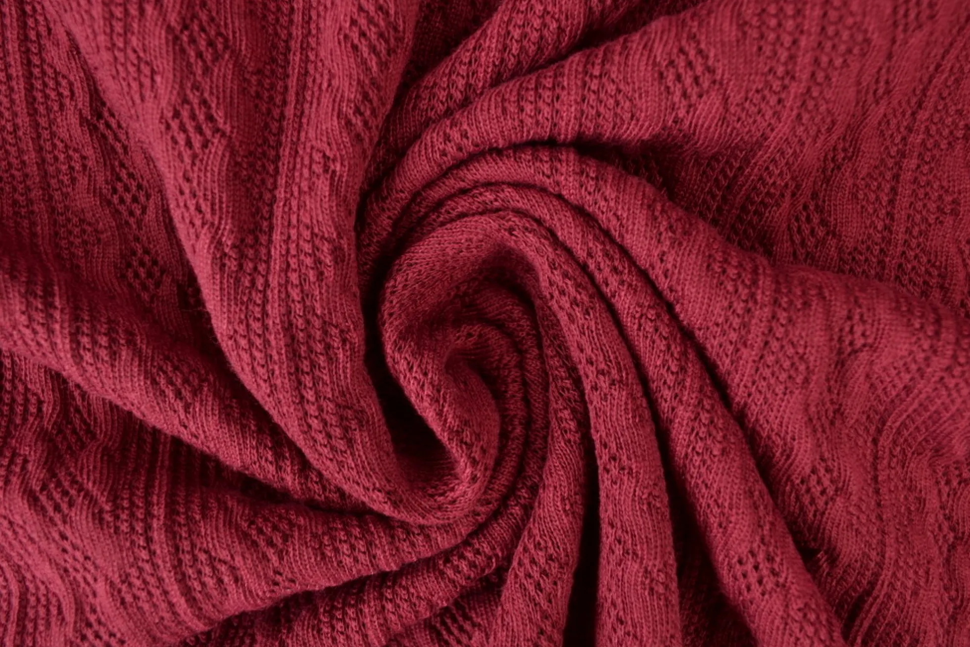 Jacquard jersey kabel – Bordeaux
