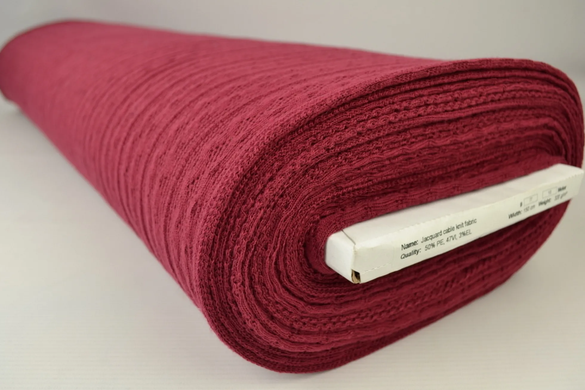 Jacquard jersey kabel – Bordeaux