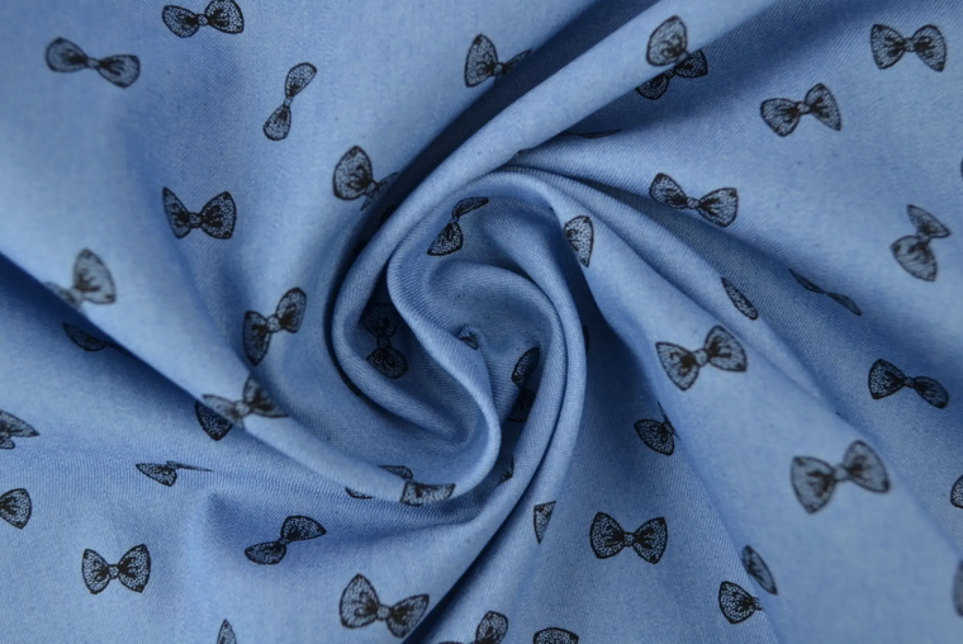 Jeans / denim gewassen – Bows lichtblauw chambray