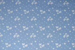 Jeans / denim gewassen – Butterflies lichtblauw chambray