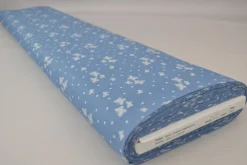 Jeans / denim gewassen – Butterflies lichtblauw chambray
