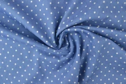 Jeans / denim gewassen – Dots blauw chambray