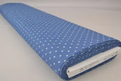 Jeans / denim gewassen – Dots blauw chambray