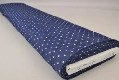 Jeans / denim gewassen – Dots donkerblauw chambray