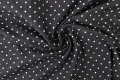 Jeans / denim gewassen – Dots zwart chambray