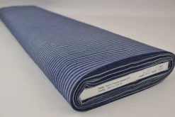 Jeans / denim gewassen – Small stripes donkerblauw chambray