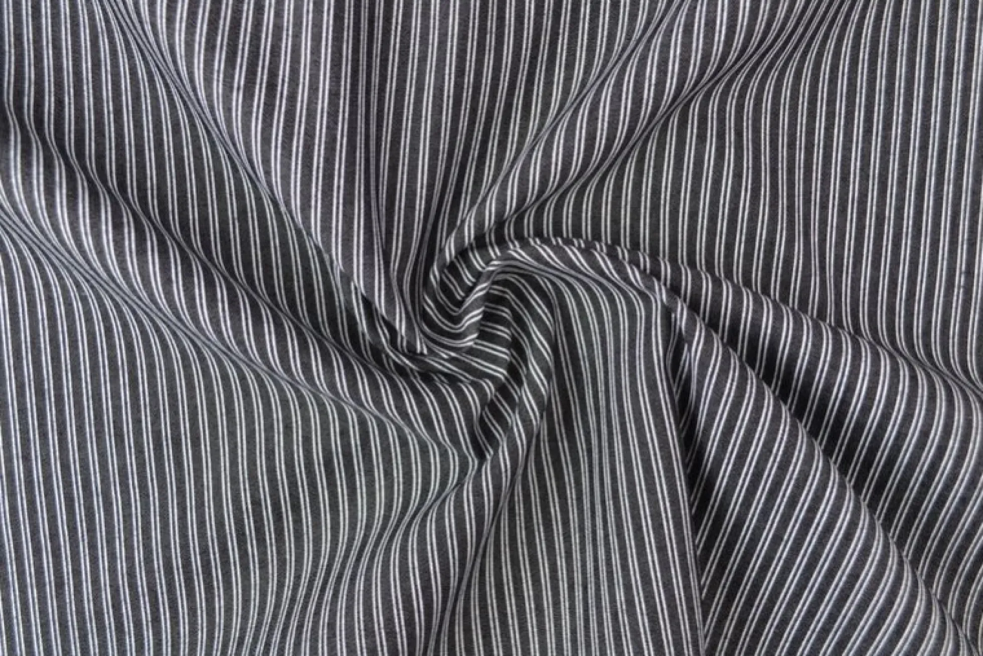 Jeans / denim gewassen – Small stripes zwart chambray