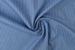 Jeans / denim gewassen – Small stripes lichtblauw chambray