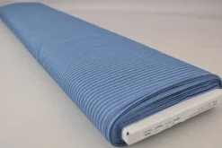 Jeans / denim gewassen – Small stripes lichtblauw chambray