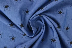 Jeans / denim gewassen – Stars indigo blauw chambray