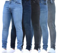 Jeans / denim gewassen stretch – Blauw