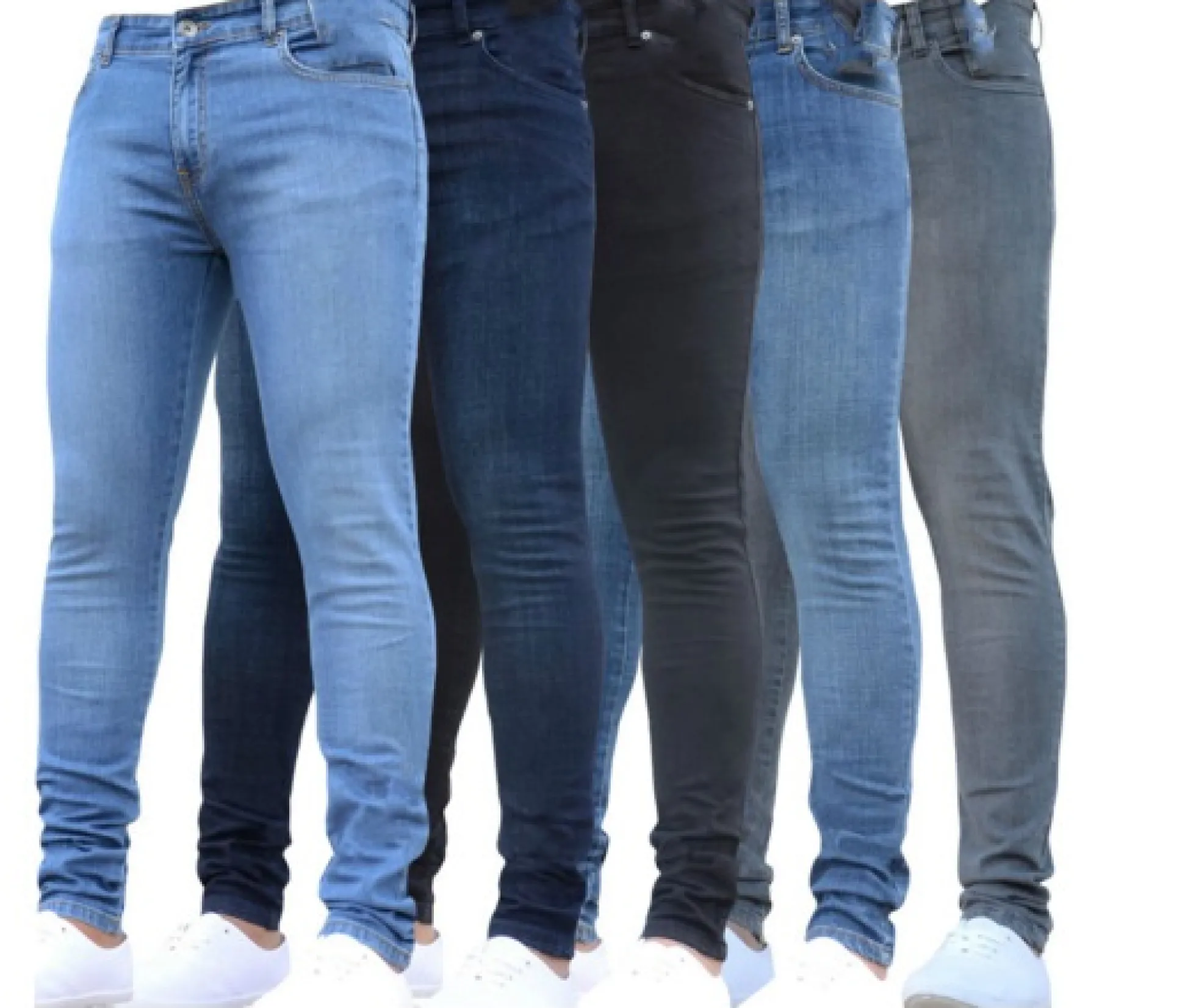 Jeans / denim gewassen stretch – Blauw