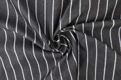 Jeans / denim gewassen – Stripes zwart chambray