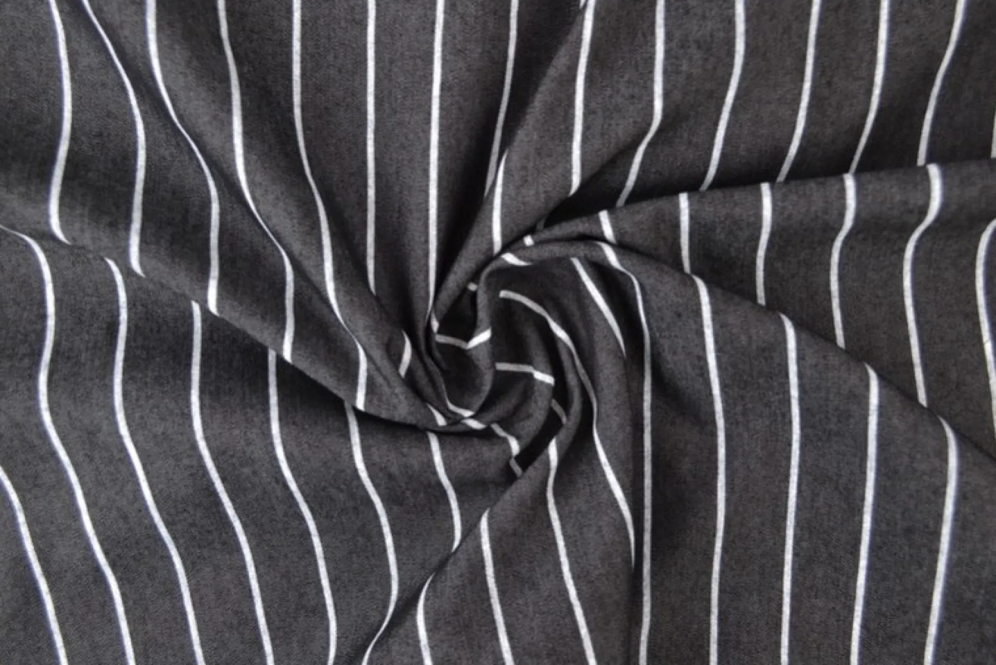 Jeans / denim gewassen – Stripes zwart chambray