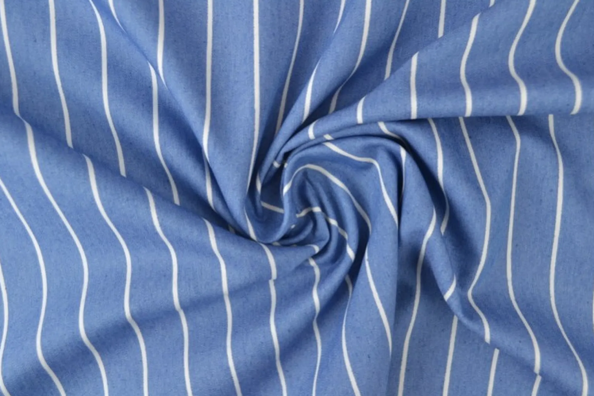 Jeans / denim gewassen – Stripes blauw chambray