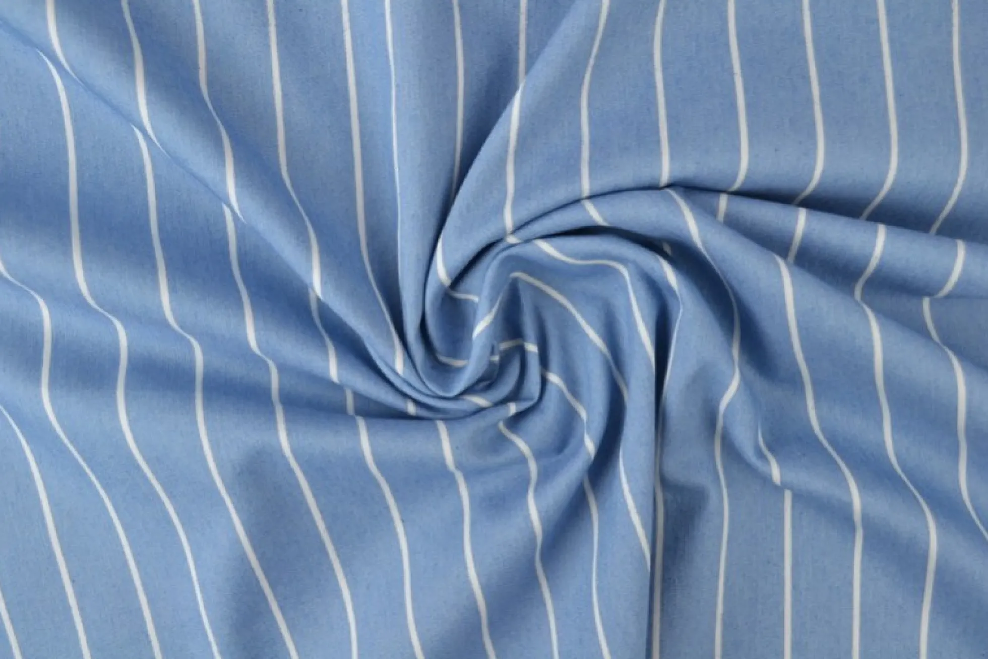 Jeans / denim gewassen – Stripes lichtblauw chambray
