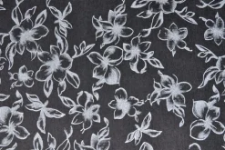 Jeans / denim gewassen – Vintage floral zwart chambray